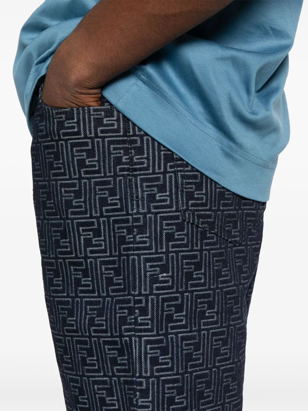 BLUE COTTON SHORTS Fendi
