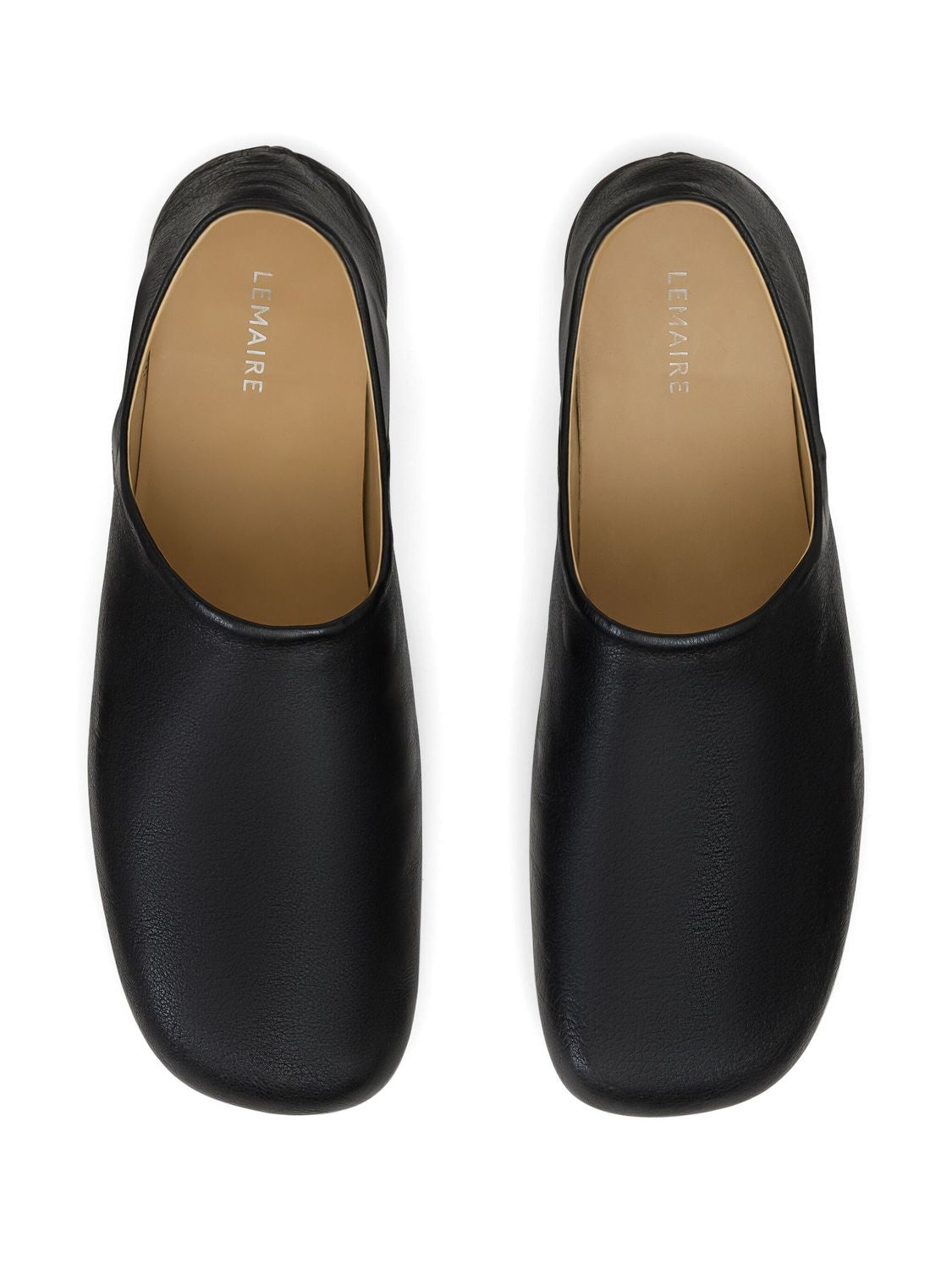 BLACK LEATHER LOAFERS Lemaire