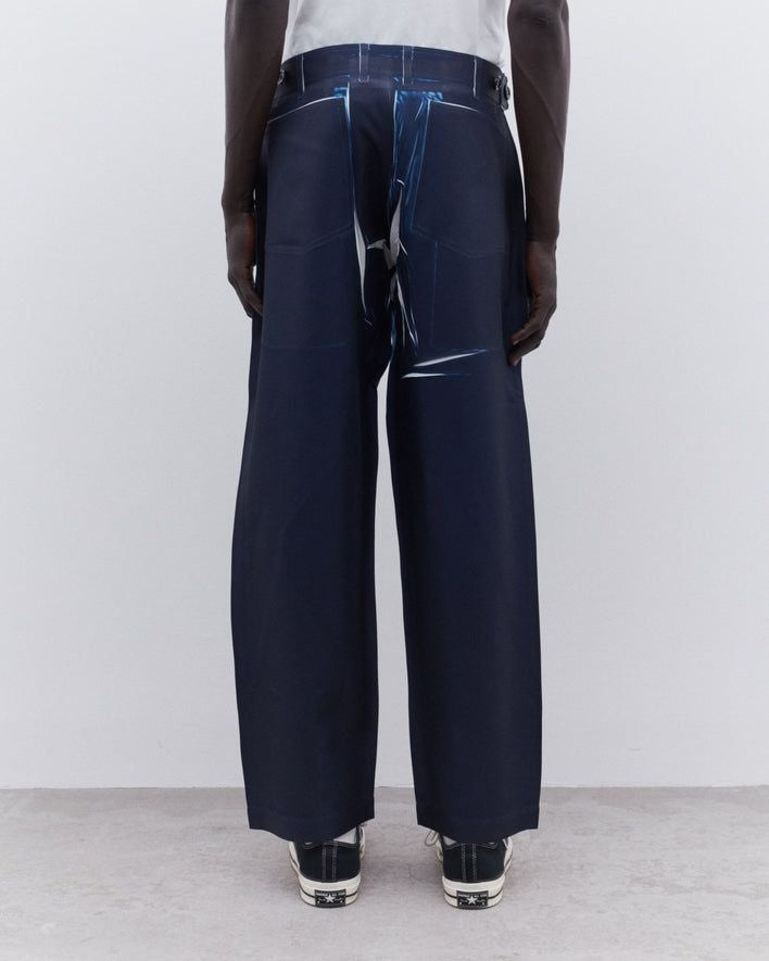 NAVY POLYESTER PANTS COMME DES GARÇONS SHIRT