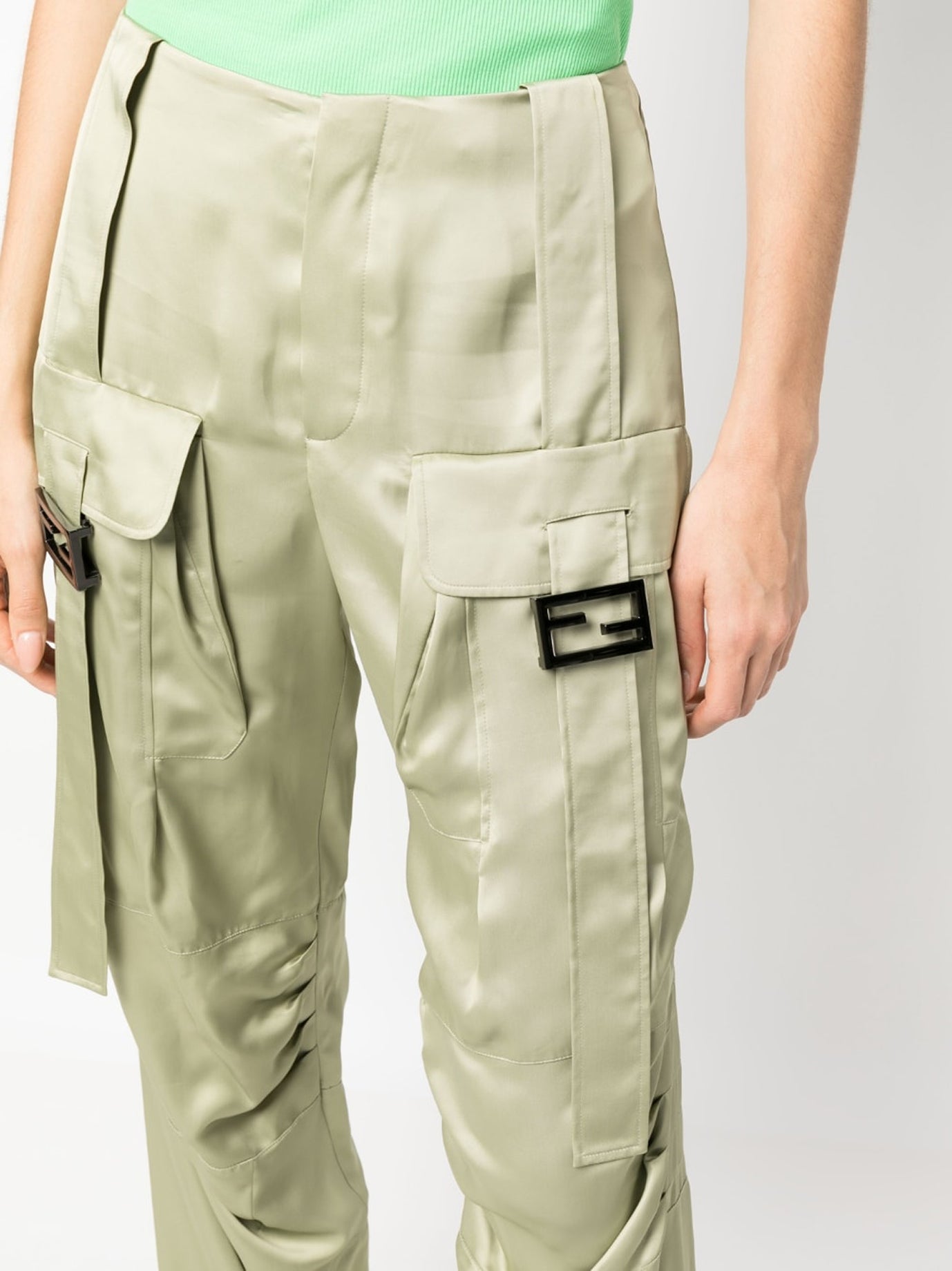 GREEN VISCOSE TROUSERS Fendi