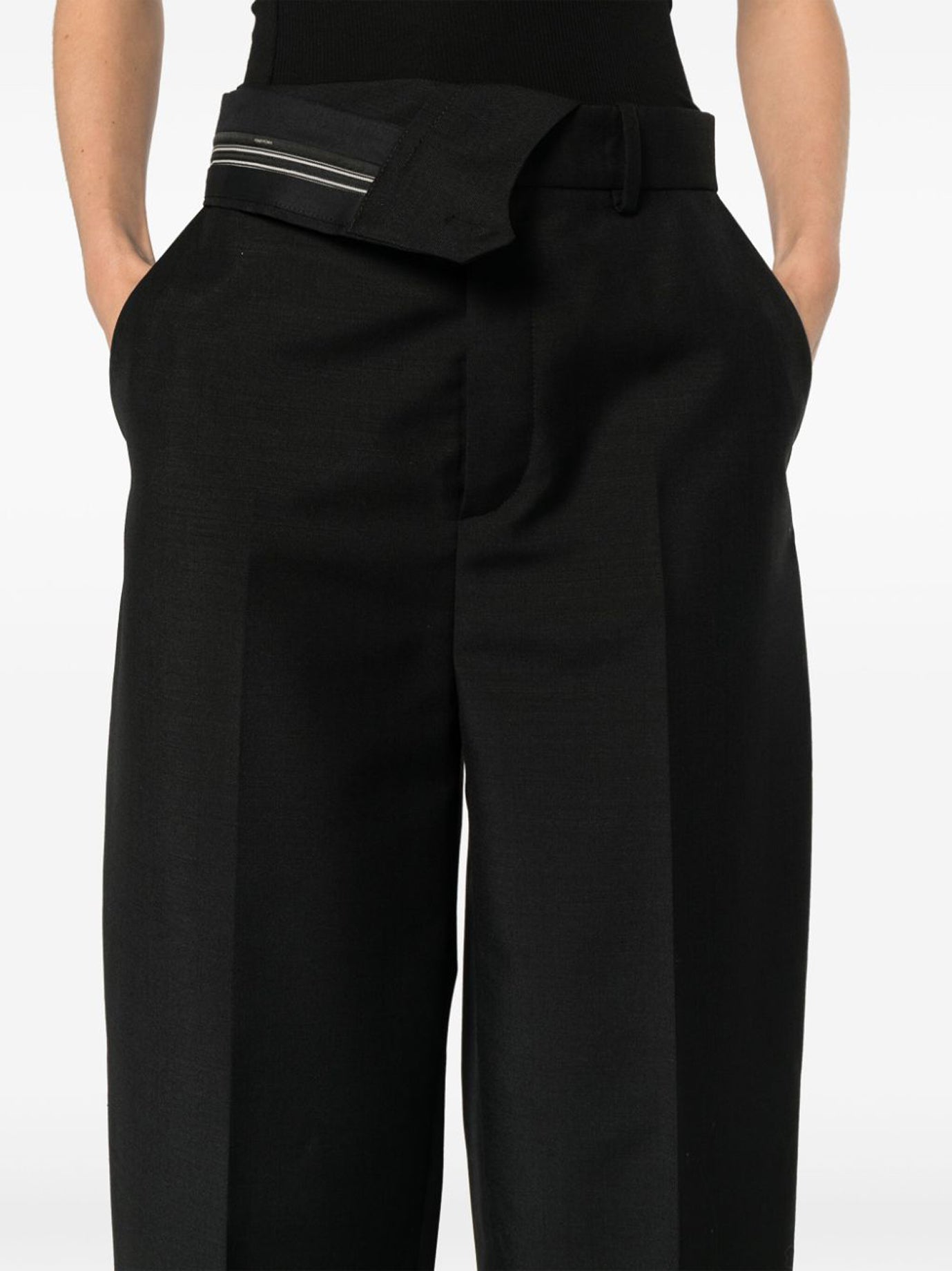 BLACK WOOL TROUSERS Fendi