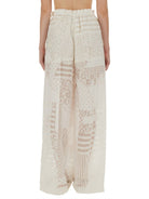 WHITE VISCOSE SILK TROUSERS Fendi WHITE 40