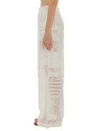 WHITE VISCOSE SILK TROUSERS Fendi