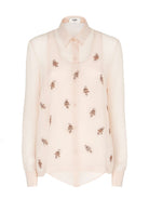 EMBROIDERED GEORGETTE TOP Fendi PINK 40