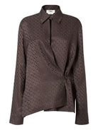 FF JACQUARD SILK SHIRT Fendi MARRONE SCURO 40