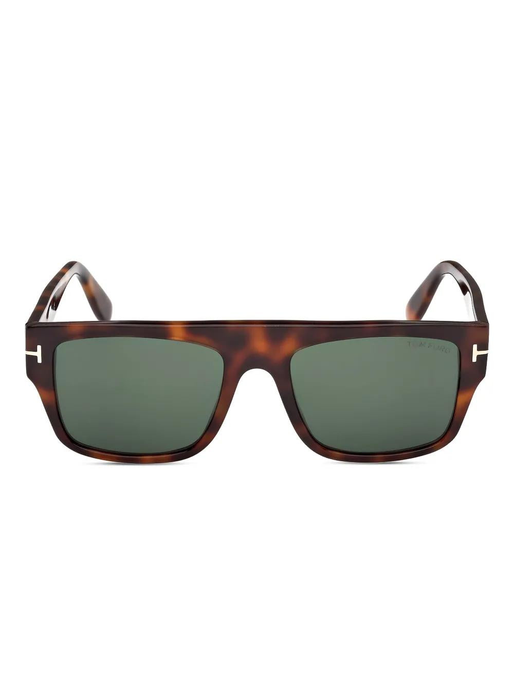 TORTOISESHELL SQUARE FRAME SUNGLASSES Tom Ford AVANA BIONDA / VERDE 55