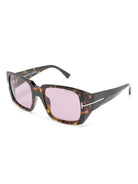 TORTOISESHELL EFFECT SQUARE FRAME SUNGLASSES Tom Ford