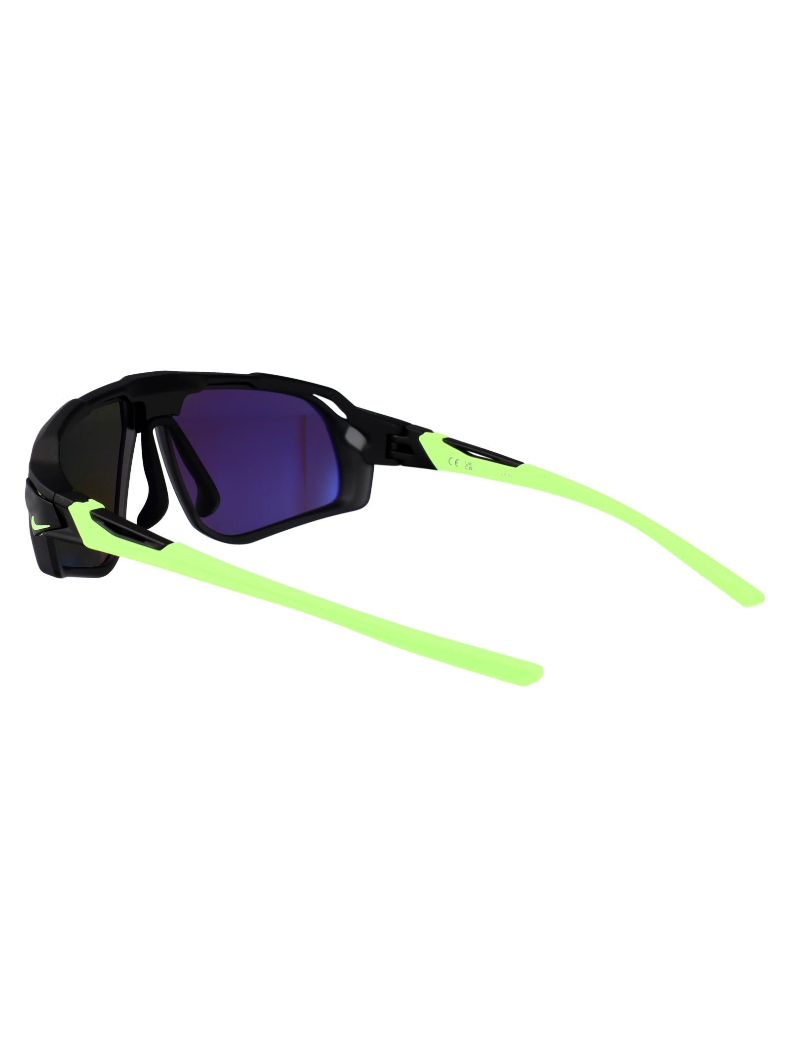 GREY W/ GREEN MIRROR MATTE BLACK ACETATE SUNGLASSES Nike