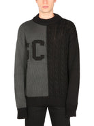 SWEATER WITH LOGO INLAY GCDS CHARCOAL S