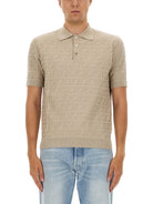 GREY COTTON POLO SHIRTS Fendi
