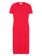 FF COTTON AND VISCOSE FITTED MIDI DRESS Fendi RED 40