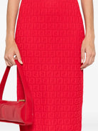 FF COTTON AND VISCOSE FITTED MIDI DRESS Fendi