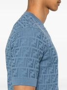 BLUE COTTON T-SHIRTS Fendi
