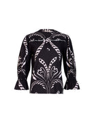 Multicolor Fountain print Stella blouse by Beyond by Vera, front view