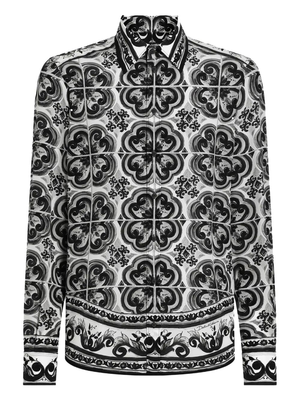 MAJOLICA-PRINT SILK SHIRT Dolce & Gabbana BLACK 41