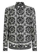 MAJOLICA-PRINT SILK SHIRT Dolce & Gabbana BLACK 41