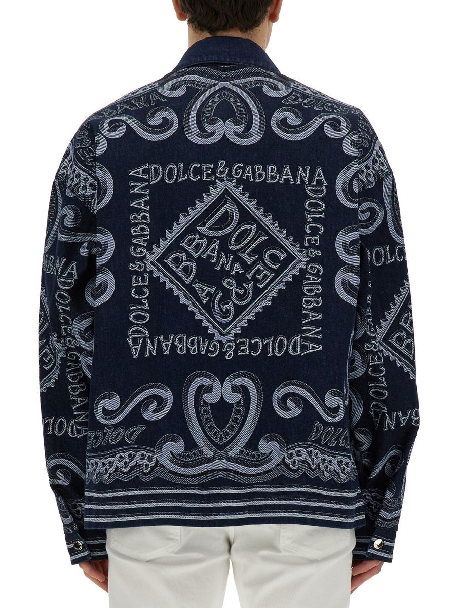 NAVY PRINT CARDIGAN Dolce & Gabbana