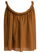 BROWN SILK TOP LOULOU DE SAISON