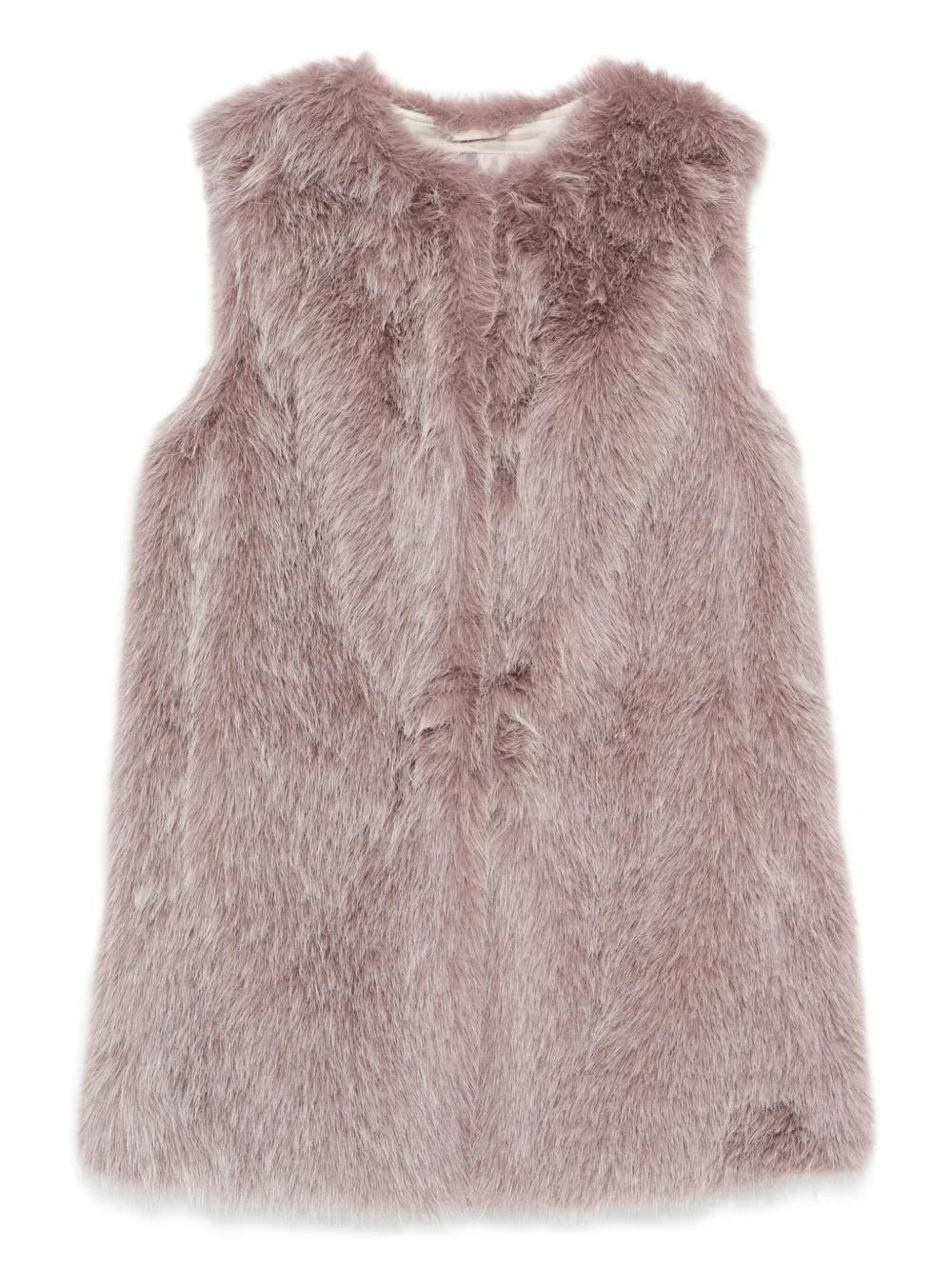 FAUX-FUR SLEEVELESS VEST Herno PINK 42