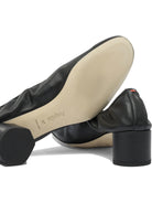 BLACK LEATHER HEELED SHOES Aeyde