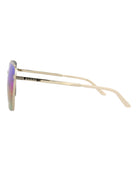 Black square-frame metal sunglasses by Gucci, temple detail