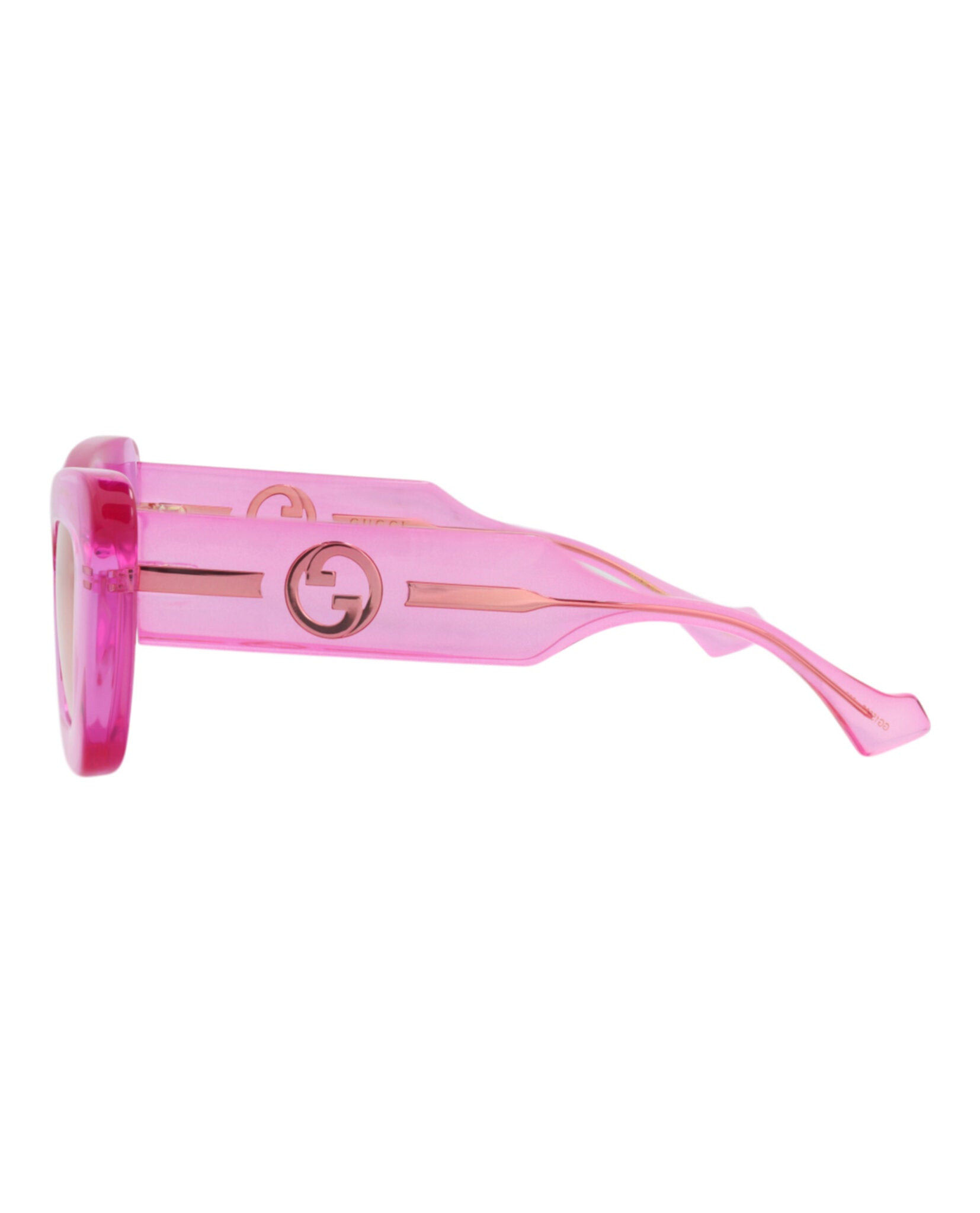 Gucci cat-eye sunglasses showing saddle nose bridge detail