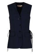 WOOL WAISTCOAT WITH SIDE SLITS Marni BLACK 40