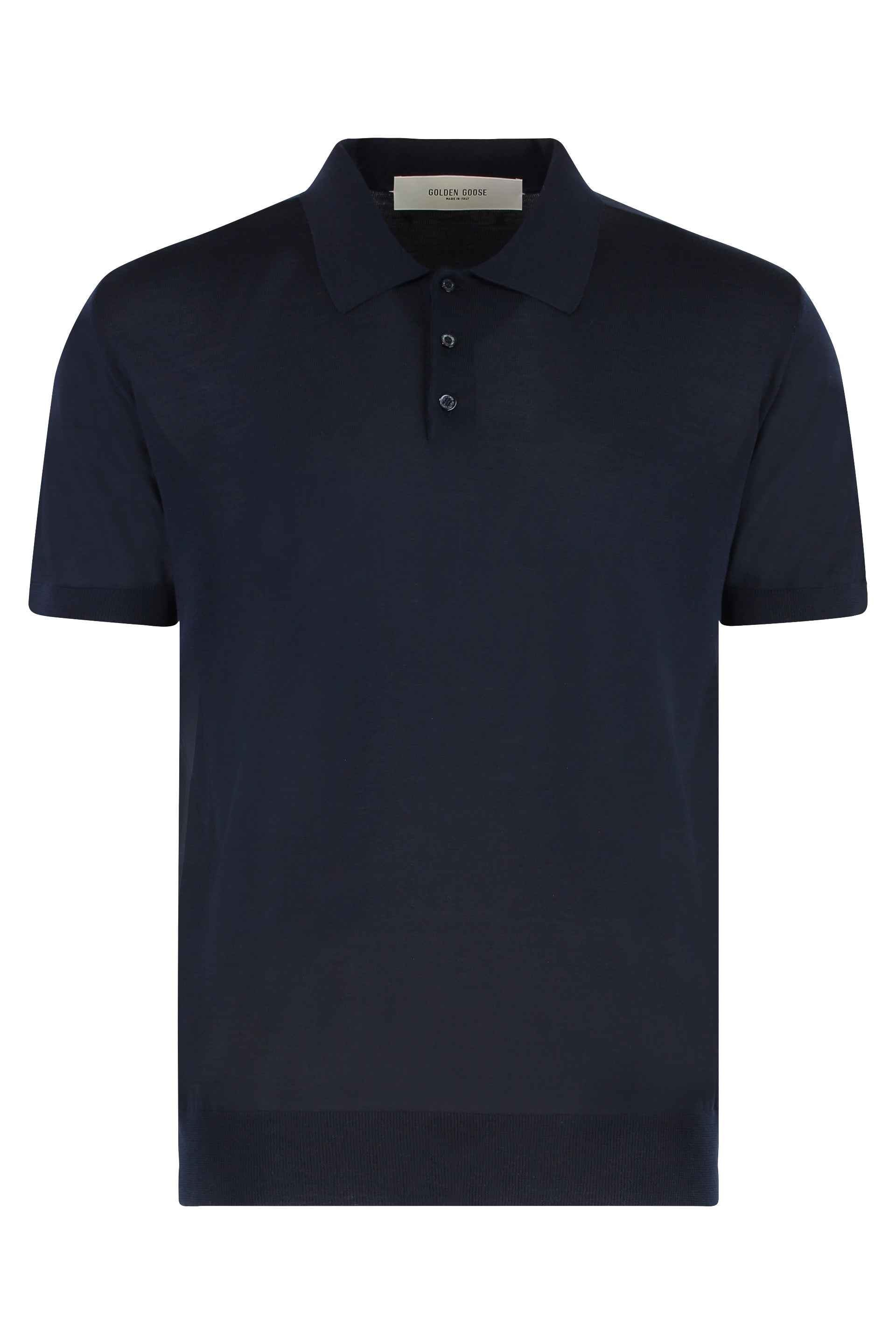 GIOTTO KNITTED VIRGIN WOOL POLO SHIRT Golden Goose blue S