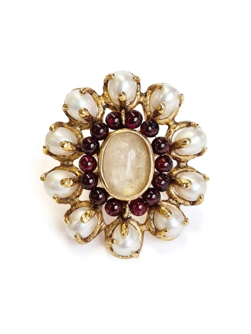 ANILLO PERLAS/GRANATE DORADO GOOSSENS DORADO 55