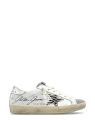SUPER-STAR LEATHER UPPER WITH SIGNA Golden Goose WHITE/SILVER/WHITE BLACK ZEBRA 38