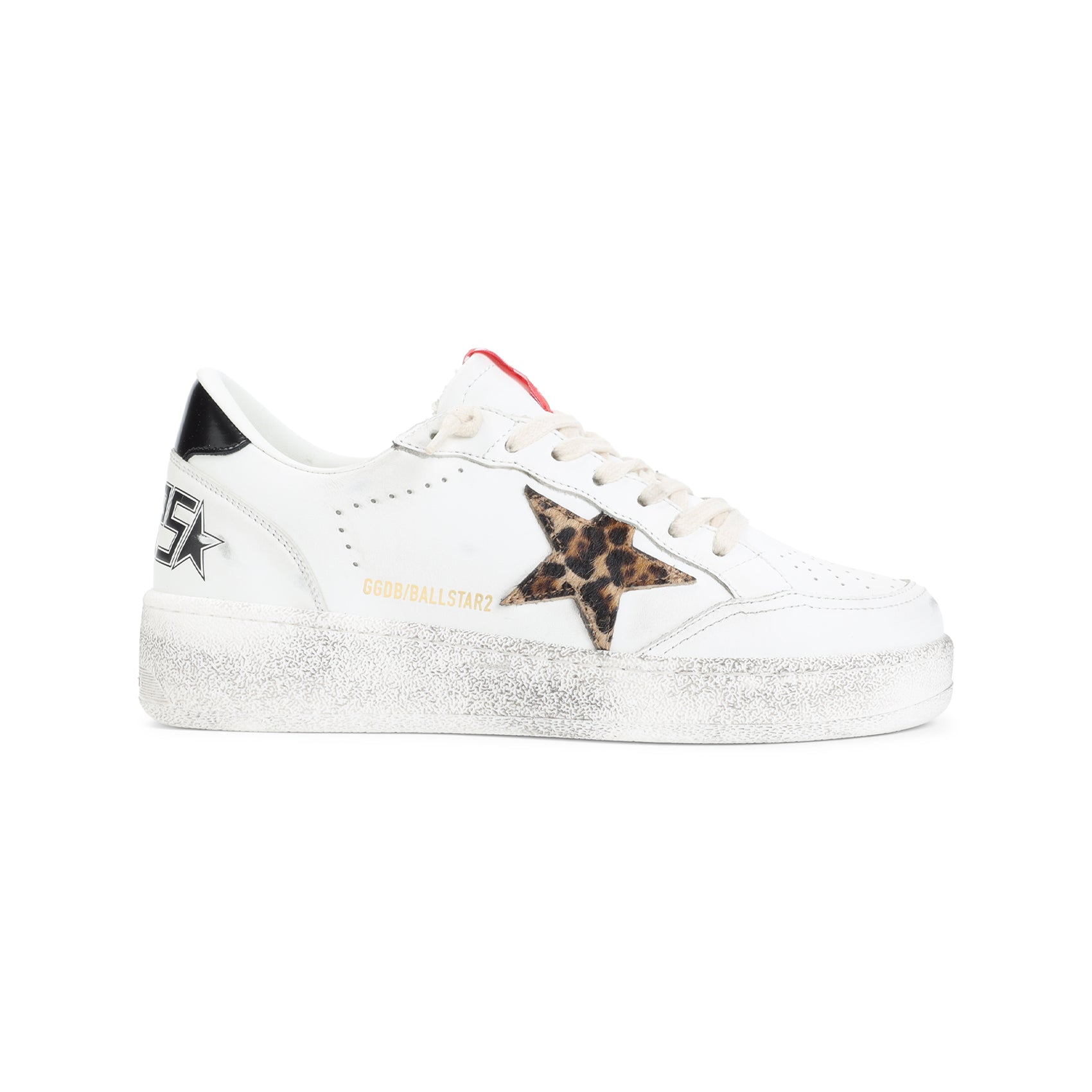 LEOPARD-PRINT LEATHER STAR SNEAKERS Golden Goose WHITE 39
