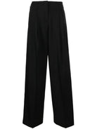 "GOLDEN W`S" PANT WIDE LEG LIGHT DRY WOOL GABARDINE Golden Goose BLACK 38