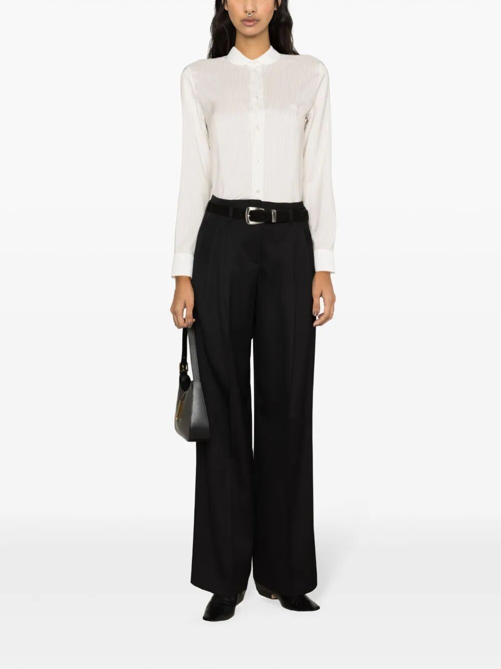 "GOLDEN W`S" PANT WIDE LEG LIGHT DRY WOOL GABARDINE Golden Goose
