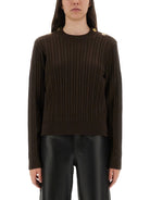 WOOL SWEATER WITH BUTTON DETAIL Golden Goose BROWN XS