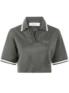 COTTON CROPPED POLO SHIRT Golden Goose GREEN XS