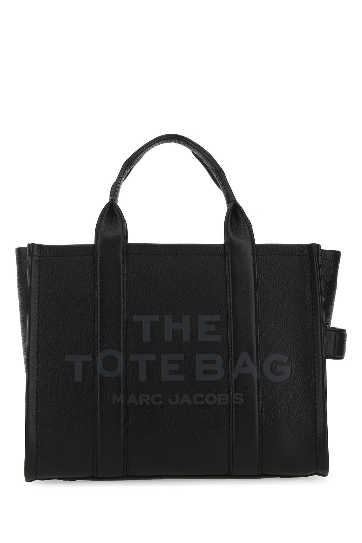 BLACK LEATHER MEDIUM THE TOTE BAG HANDBAG Marc Jacobs BLACK TU