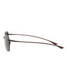 Nylon rimless sunglasses by Maui Jim, angled view showing frame construction