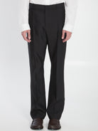 TAILORED WOOL AND SILK TROUSERS LOEWE BLACK 48