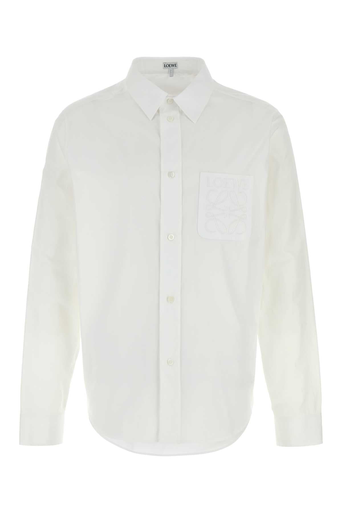 WHITE POPLIN SHIRT LOEWE WHITE 37