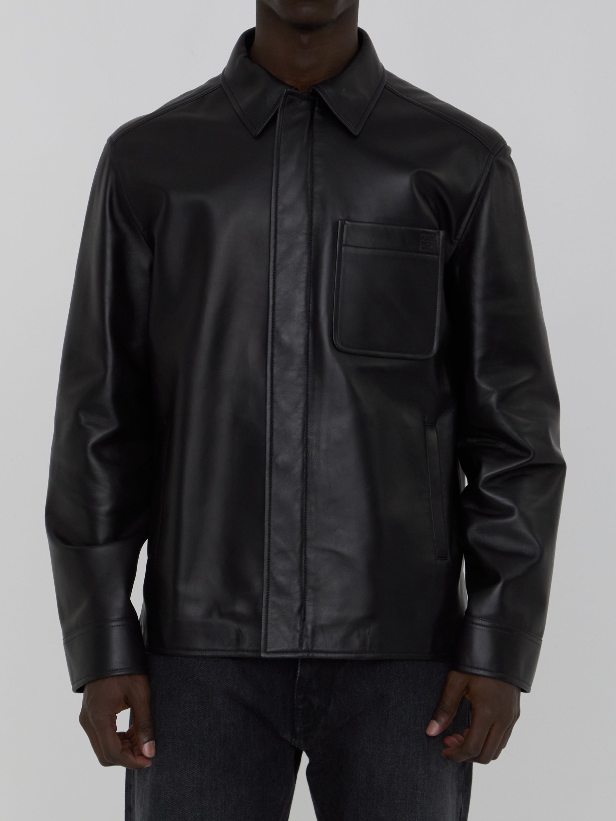 OVERSHIRT IN LAMBSKIN NAPPA LOEWE BLACK 50