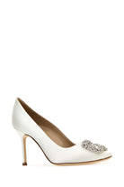 WHITE SATIN HANGISI PUMPS Manolo Blahnik