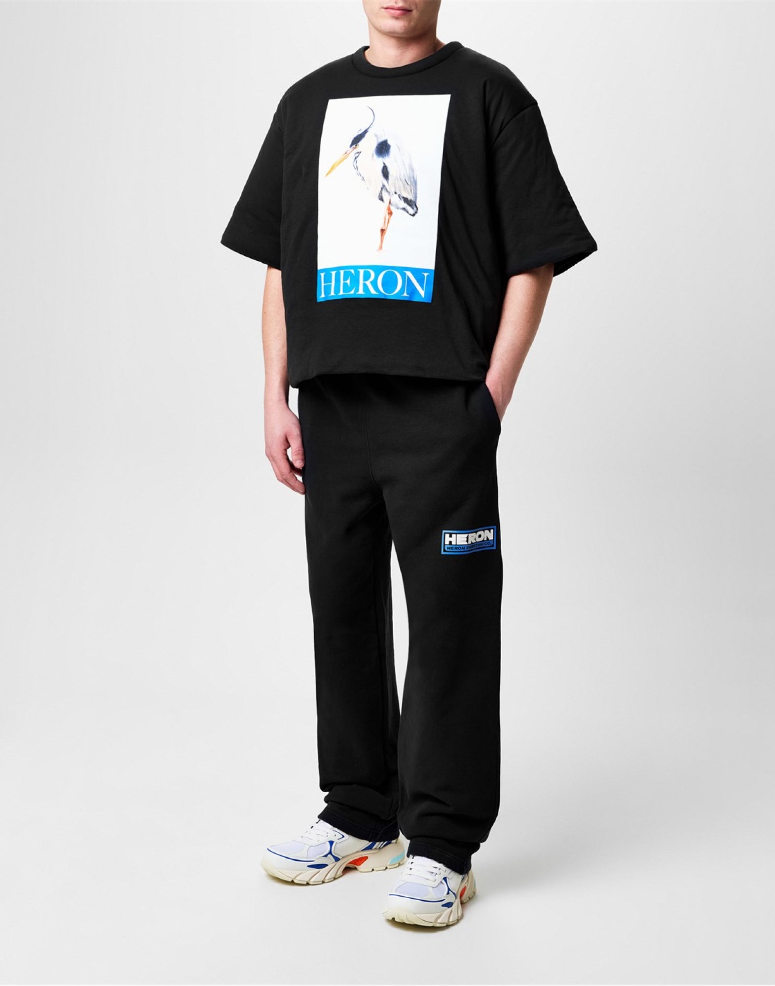 HERON BIRD PAINTED LOGO PADDED T-SHIRT HERON PRESTON