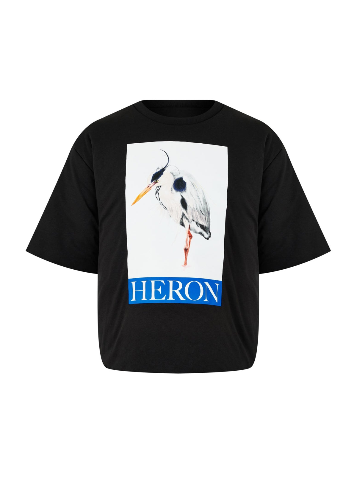 HERON BIRD PAINTED LOGO PADDED T-SHIRT HERON PRESTON BLACK M