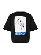HERON BIRD PAINTED LOGO PADDED T-SHIRT HERON PRESTON BLACK M