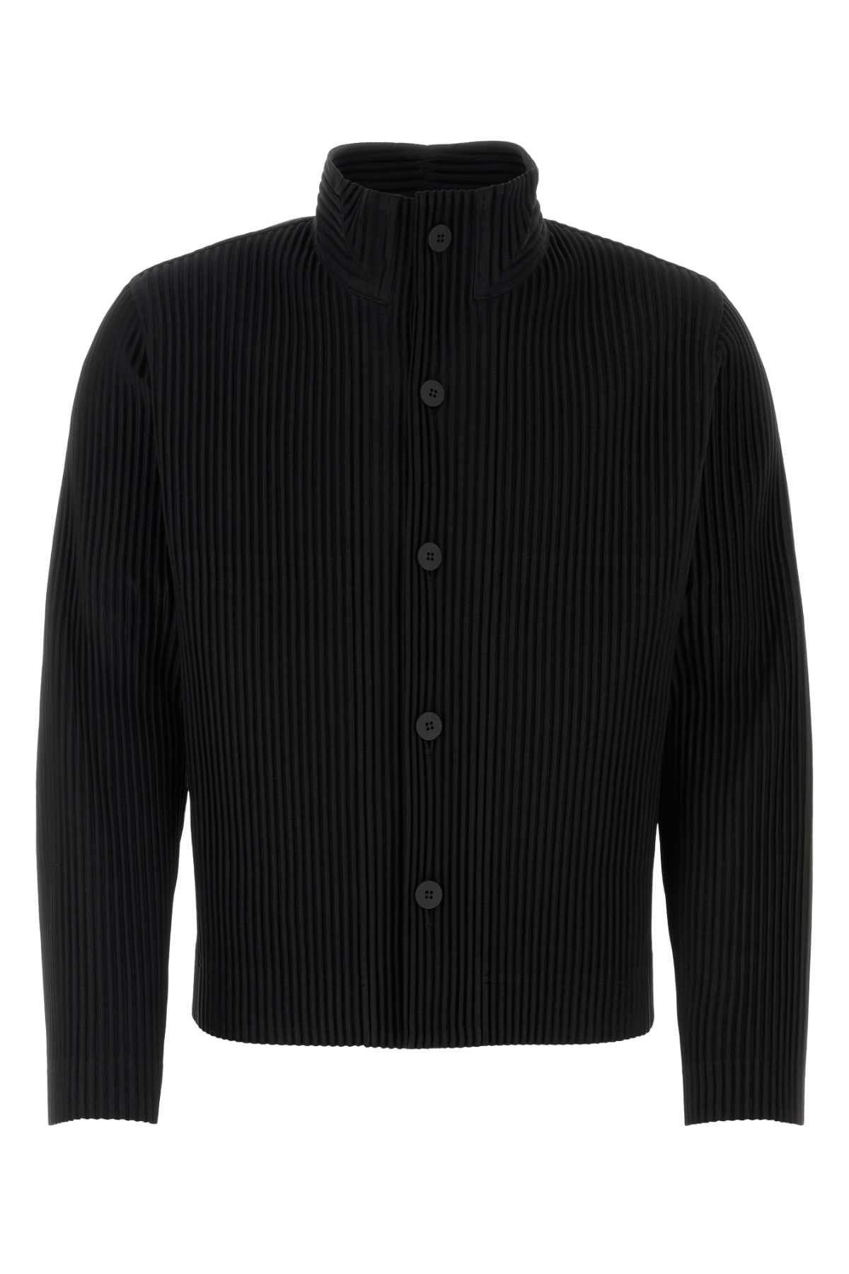 BLACK POLYESTER CARDIGAN HOMME PLISSE BLACK 2