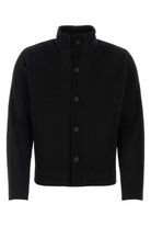BLACK POLYESTER CARDIGAN HOMME PLISSE BLACK 2