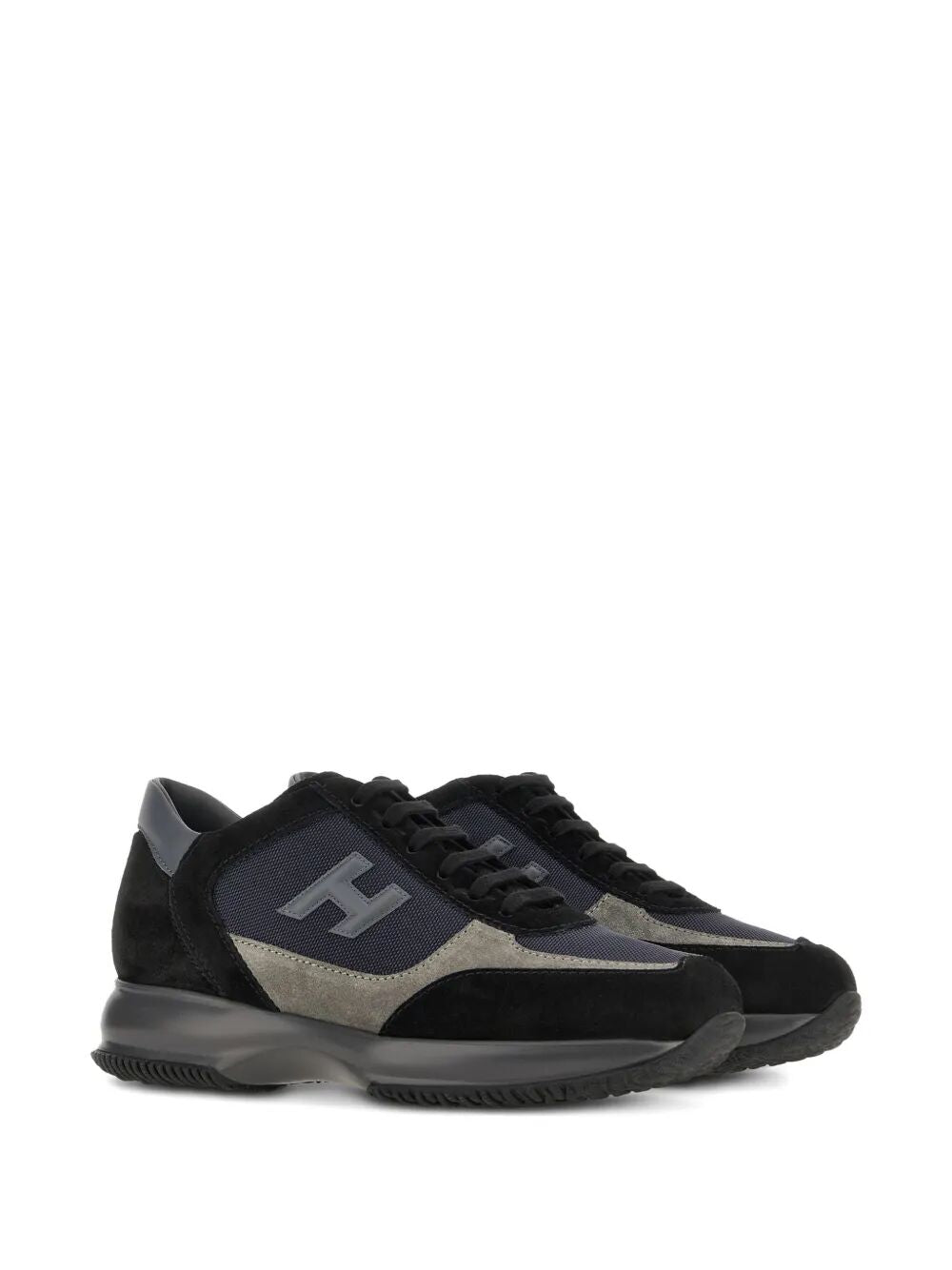 SUEDE AND SMOOTH LEATHER INTERACTIVE SNEAKERS WITH TECHNICAL FABRIC INSERTS Hogan