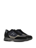 SUEDE AND SMOOTH LEATHER INTERACTIVE SNEAKERS WITH TECHNICAL FABRIC INSERTS Hogan