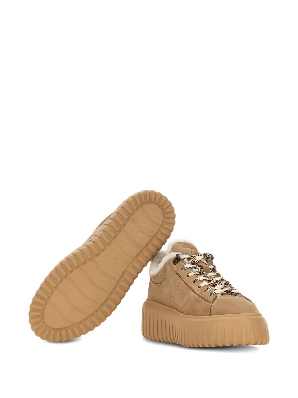 H-STRIPES SUEDE SNEAKERS WITH SHEARLING LINING Hogan