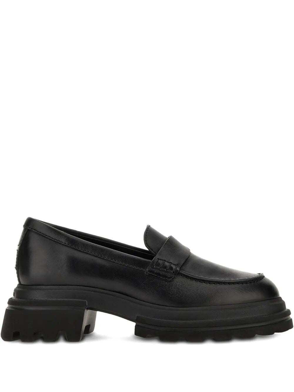 10-STOREY SMOOTH LEATHER AND WORKWEAR SOLE LOAFERS Hogan BLACK 36